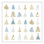 Christmas tree doodles blue karácsonyi szalvéta 33x33cm 20 db-os