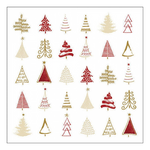Christmas tree doodles red karácsonyi szalvéta 33x33cm 20 db-os