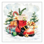 Santa's boot karácsonyi szalvéta 33x33cm 20 db-os