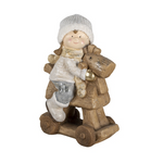 Kislányon lovon Kerámia karácsonyi nagy dekoráció figura 46 cm