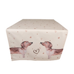 Tacskós asztali futó 50x140 cm pamut Dachshund Love