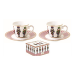 Karácsonyi porcelán diótörő kávés csésze aljjal 80 ml díszdobozban Nutcrackers