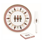 Karácsonyi porcelán diótörő tortatál lapáttal 32 cm díszdobozban Nutcrackers