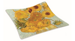 Üvegtál 13x13cm dobozban Van Gogh Napraforgók