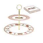 Polar Express karácsonyi porcelán két emeletes süteményes állvány