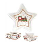 Polar Express karácsonyi porcelán csillag alakú kínáló tál