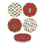Porcelán desszertes tányér szett 4db-os karácsonyi mintával Jingle Bells