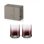 Színes lila üvegből készült pohár díszdobozban