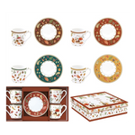 Őszi mintás porcelán eszpresszó kávés csésze 4 személyes 100 ml Autumn Breeze