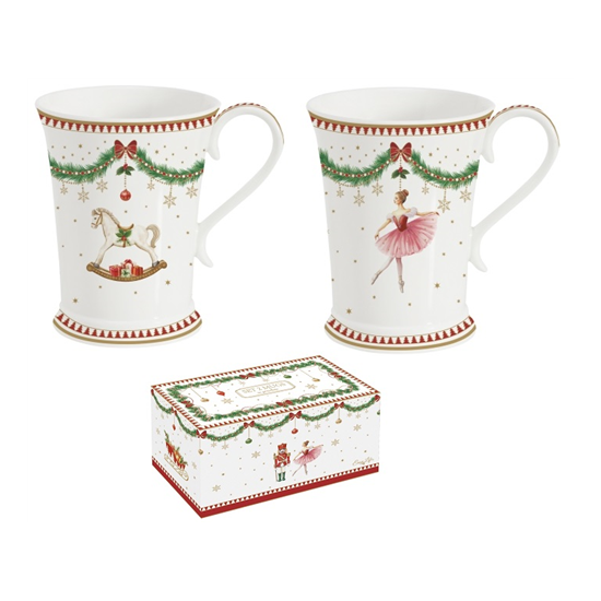 Karácsonyi porcelán bögre 300 ml 2 db szett díszdobozban Magie de Noel