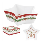 Karácsonyi porcelán csillagtál 15x5 cm díszdobozban Magie de Noel