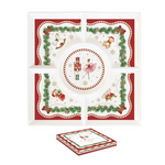 Karácsonyi porcelán osztott kínálótálca 25x25 cm díszdobozban Magie de Noel