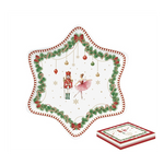 Karácsonyi porcelán csillagtálca 22,5 cm díszdobozban Magie de Noel