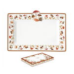 Őszi mintás porcelán asztali kínáló tálca 35x25 cm Autumn Breeze