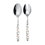 Karácsonyi rozsdamentes acél salátakiszedő szett műanyag dekorborítású nyéllel