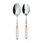 Rozsdamentes acél salátakiszedő szett karácsonyi mintás műanyag dekorborítású nyéllel Magie de Noel