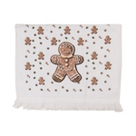 Karácsonyi konyhai kéztörlő pamut, 40×66 cm, Classic Gingerbread Magic