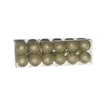 Karácsonyfagömb dobozban, glitteres 3 cm (24 db-os szett) – arany glitteres, műanyag
