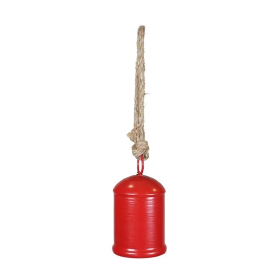 Karácsonyfadísz – kolomp akasztós 6,5x11,5 cm – piros, fém