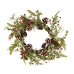 Karácsonyi koszorú bogyóval tobozzal glitteres 51 cm
