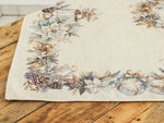 Karácsonyi asztalterítő – Arany lámpás minta, 96×100 cm, gobelin, ezüst lurex