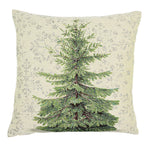 Karácsonyi díszpárnahuzat Silver forest, fenyőfás, 45×45 cm – gobelin, ezüst lurexszel