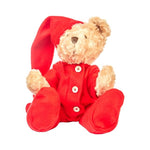 Karácsonyi Maci piros pizsamában 40 cm