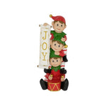 Karácsonyi Manók dobbal Joy felirattal LED-es 13x13x31 cm