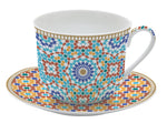 Porcelán nagy reggeliző csésze aljjal díszdobozban Coffee Mania Marrekech