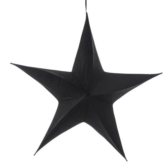 Karácsonyi függődísz – csillag akasztós 80 cm – fekete