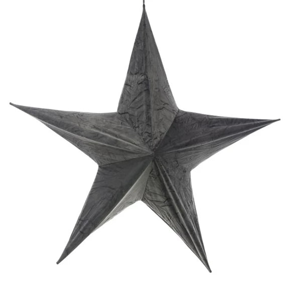 Karácsonyi függődísz – csillag akasztós 135 cm – szürke