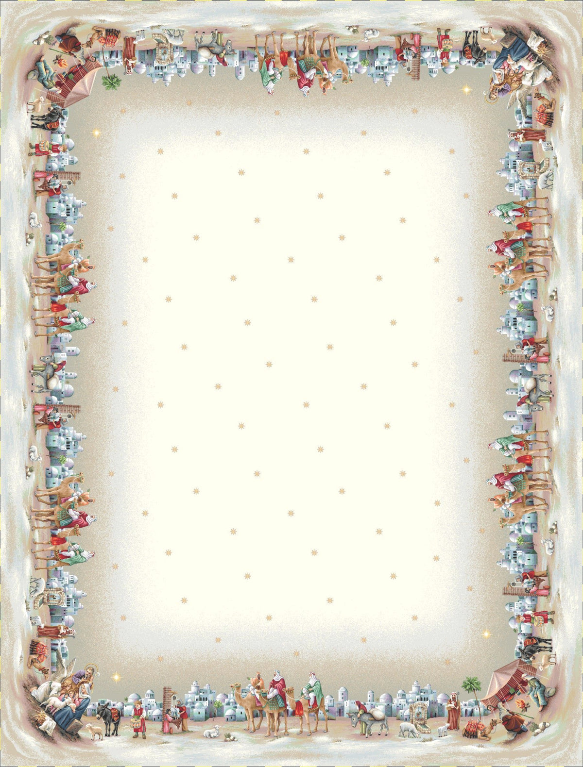 Karácsonyi asztalterítő – Betlehemi hajnal minta, 137×240 cm, gobelin, lurex nélkül