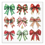 Karácsonyi szalvéta – Merry ribbons white, 33x33 cm, 20 db-os