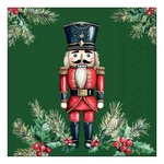 Karácsonyi szalvéta – Wooden nutcracker green, 33x33 cm, 20 db-os