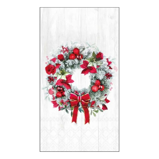 Karácsonyi szalvéta – Blooming wreath, 33x40 cm, 15 db-os