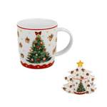 Karácsonyi Porcelán bögre 400 mlfenyőfa díszcsomagolásban, Christmas Tree 3