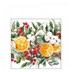 Karácsonyi szalvéta Winter Oranges 25x25 cm 20 db-os