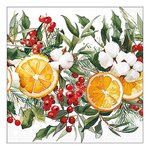 Karácsonyi szalvéta Winter Oranges 33x33 cm 20 db-os