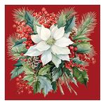 Karácsonyi szalvéta Poinsettia bouquet red 33x33 cm 20 db-os