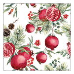 Karácsonyi szalvéta Pomegranates white 33x33 cm 20 db-os