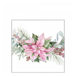 Karácsonyi szalvéta Pink poinsettia 25x25 cm 20 db-os