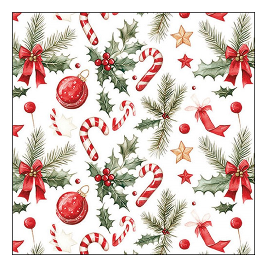 Karácsonyi szalvéta Christmas Elements 33x33 cm 20 db-os