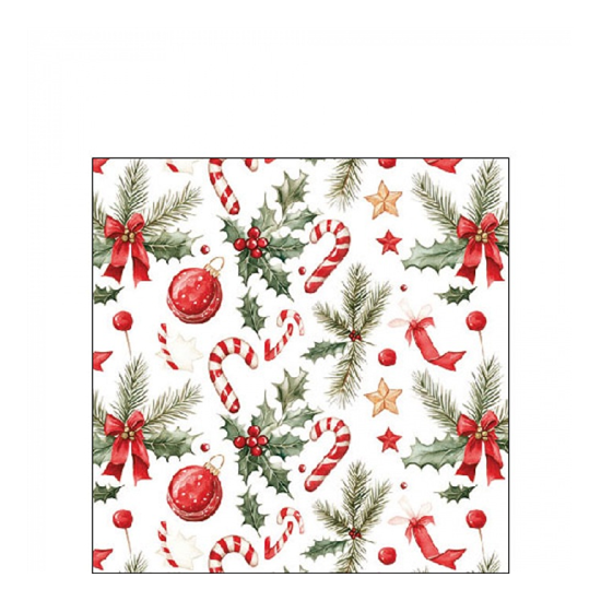 Karácsonyi szalvéta Christmas Elements 25x25 cm 20 db-os