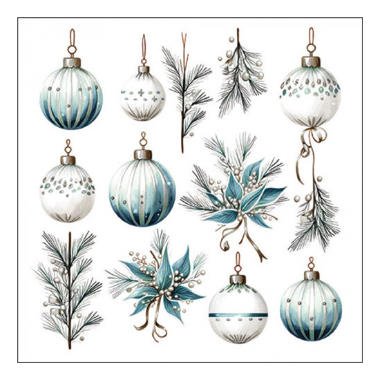 Karácsonyi szalvéta Hanging decorations silver 33x33 cm 20 db-os