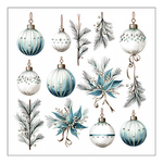 Karácsonyi szalvéta Hanging decorations silver 33x33 cm 20 db-os