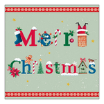 Karácsonyi szalvéta Merry message sage 33x33 cm 20 db-os