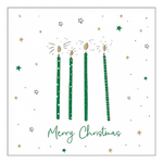 Karácsonyi szalvéta X-mas candles green 33x33 cm 20 db-os