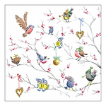 Karácsonyi szalvéta Birds on tree 33x33 cm 20 db-os