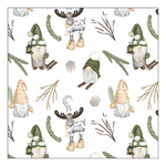 Karácsonyi szalvéta Forest gnomes white 33x33 cm 20 db-os