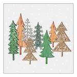 Karácsonyi szalvéta Wood carved trees grey 33x33 cm 20 db-os